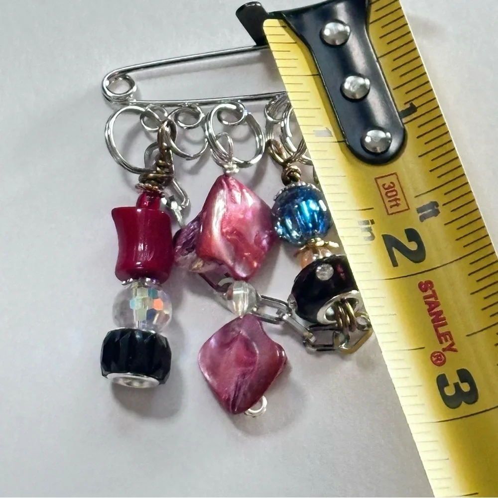 Artisan Glass Bead Brooch Pin Hand Crafted | Glass Multicolor Wire-Wrapped OOAK